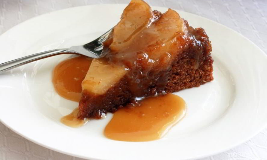 Рецепт перевернутого пирога с грушами