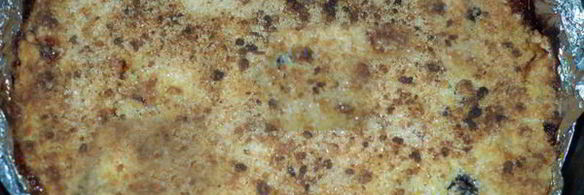 песочный пирог с фруктами и белковой прослойкой