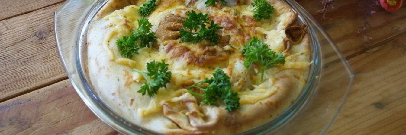 Пирог блинный с курицей