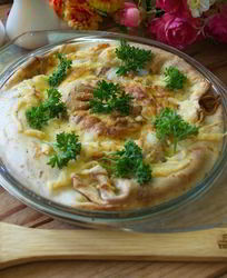 Пирог блинный с курицей