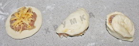 пирог хризантема с фаршем и сыром