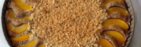 пирог подсолнух с персиками