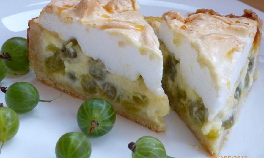 Рецепт пирога с крыжовником под шапочкой безе