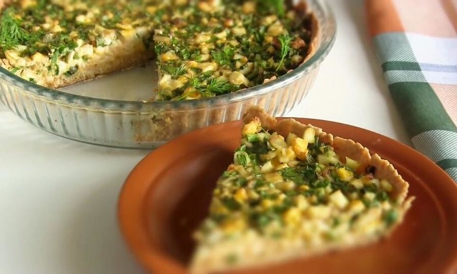 Рецепт пирога с вареными яйцами и зеленым луком
