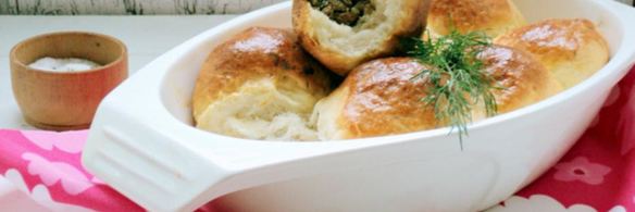 пирожки с печеночным паштетом и картофелем