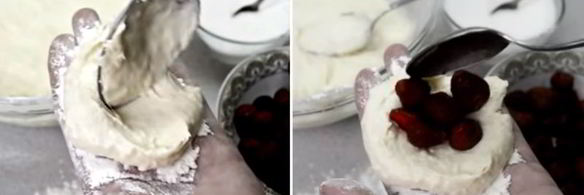 пирожки с ягодами на сковороде