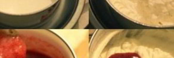 кокосово-клубничное пирожное