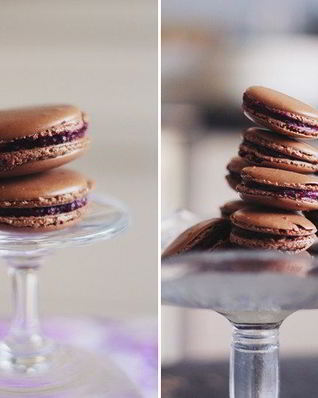 Пирожные макароны с шоколадом