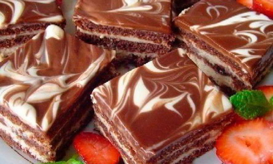 Рецепт праздничного пирожного день-ночь