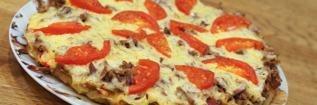 Картофельная пицца на сковороде за 10 минут