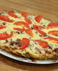 Картофельная пицца на сковороде за 10 минут