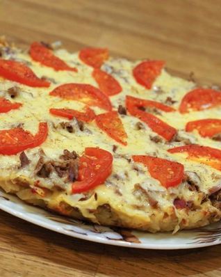 Картофельная пицца на сковороде за 10 минут