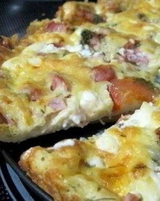 Очень быстрая пицца с салями