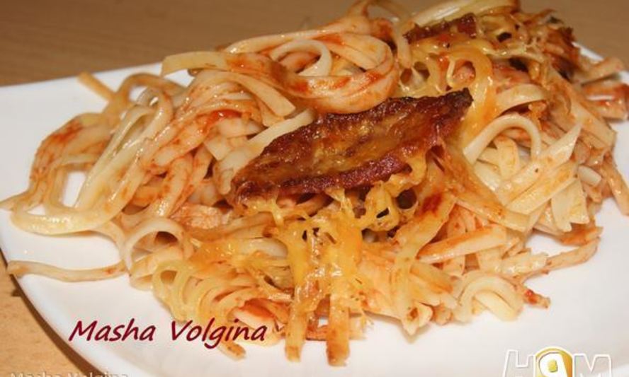 Рецепт пасты-пиццы в духовке аппетитная