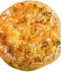 Пицца с копченой рыбой и кислыми яблоками