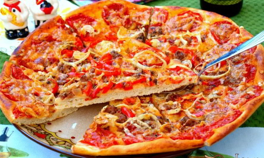 Рецепт пиццы с мясным фаршем