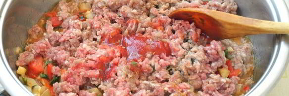 пицца с мясным фаршем