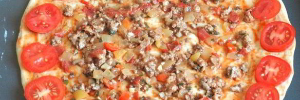 пицца с мясным фаршем