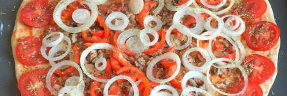 пицца с мясным фаршем