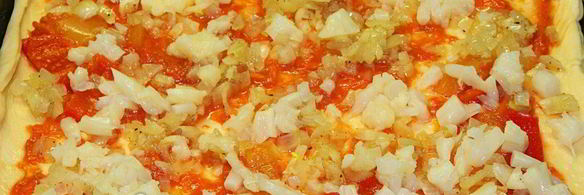 пицца с овощами