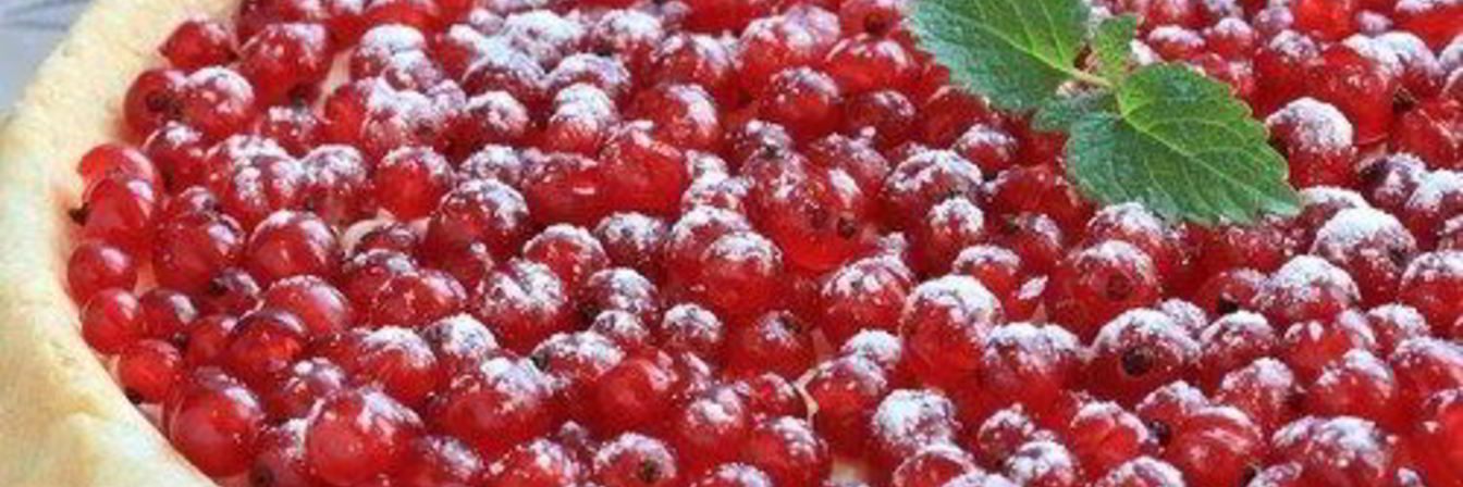 Сладкая пицца с красной смородиной