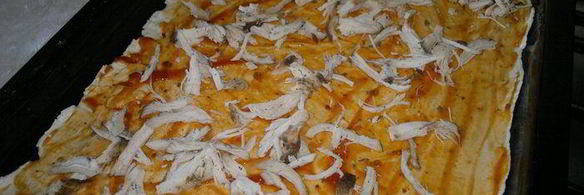 слоеная пицца с копченой грудкой