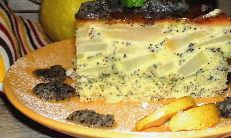 Рецепт маковой — грушевой шарлотки с ванильно-грушевым вареньем