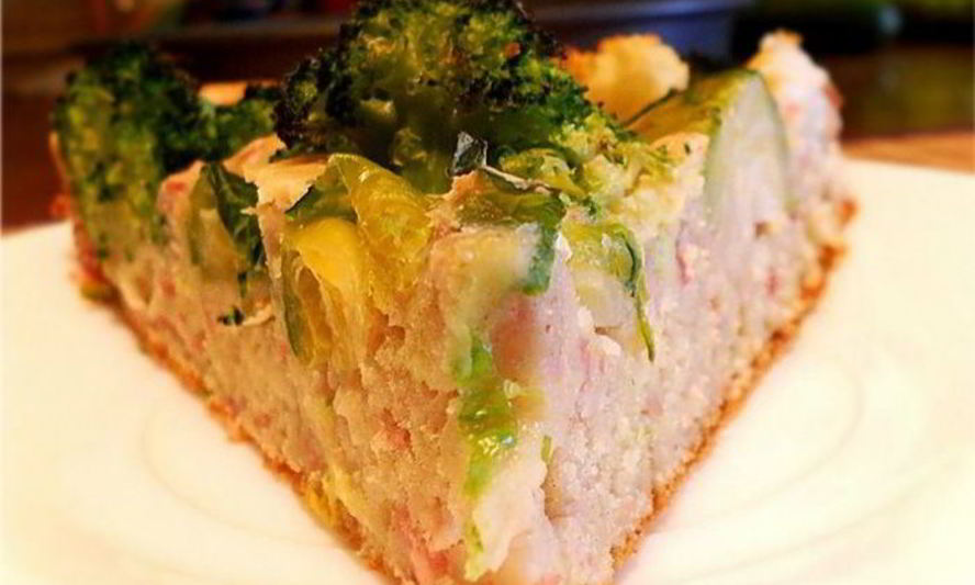 Рецепт овощной шарлотки с грудинкой