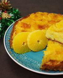 Шарлотка с карамелизованными апельсинами