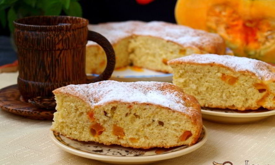 Рецепт шарлотки с запеченной тыквой