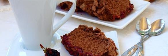 шоколадная шарлотка с ягодами