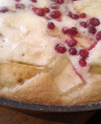 Яблочно-брусничная шарлотка