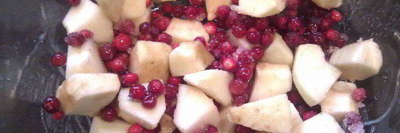 яблочно-брусничная шарлотка