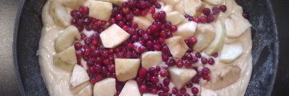 яблочно-брусничная шарлотка