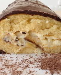 Шоколадно-банановый рулет