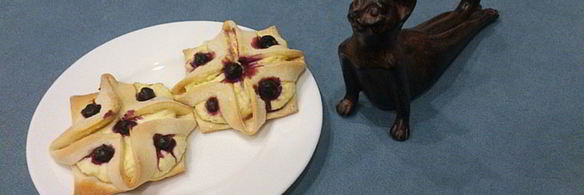 слоеная выпечка с творожной начинкой