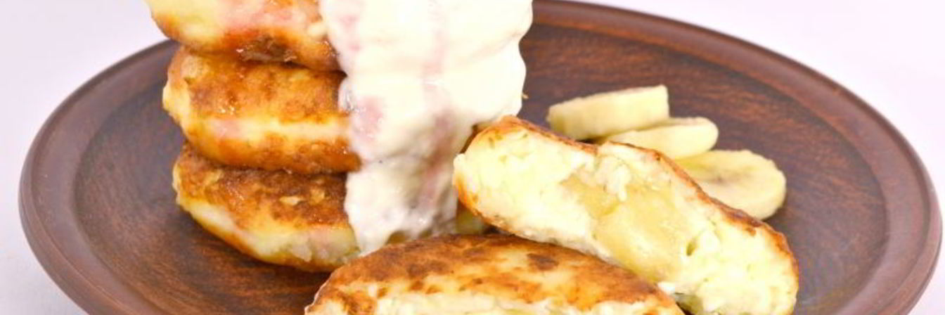 Кокосовые сырники с бананом