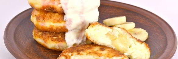кокосовые сырники с бананом