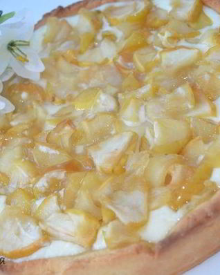 Песочный творожник с яблочной начинкой