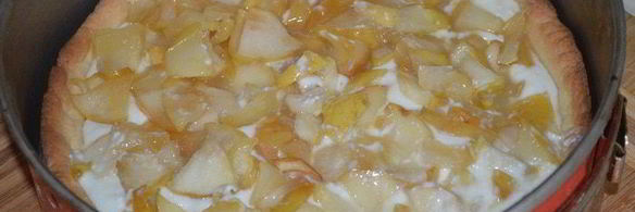 песочный творожник с яблочной начинкой