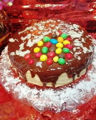 Бисквитный торт с арахисовым кремом