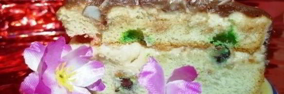 бисквитный торт с арахисовым кремом