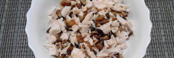 блинный торт с грибами и курицей