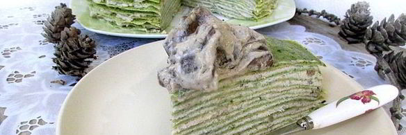 блинный тортик с грибным соусом