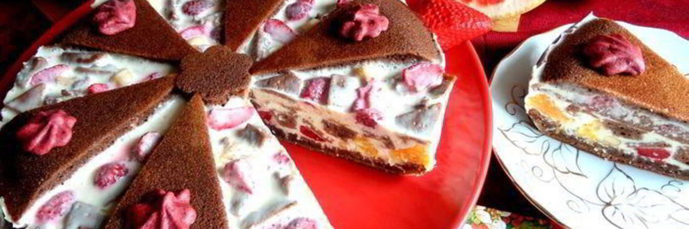 Летний торт Фрукты в желе