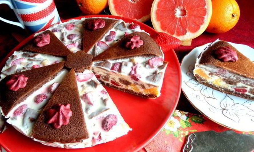 Рецепт летнего торта фрукты в желе