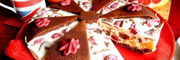 летний торт фрукты в желе