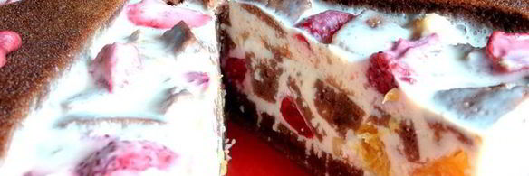 летний торт фрукты в желе