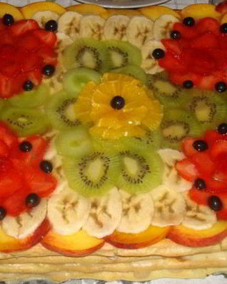 Летний торт Тропиканка с ягодами и фруктами