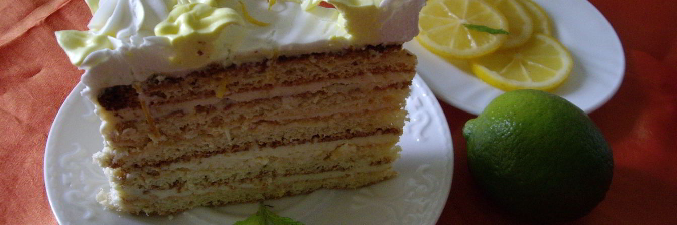 Лимонный торт с масляным кремом
